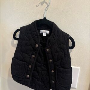 Kids Black Quilted Vest